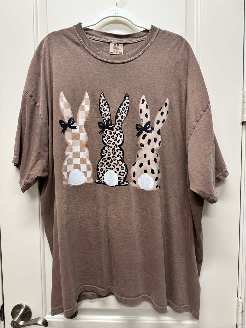 Comfort Colors Taupe Crewneck Easter Bunny T-Shirt
